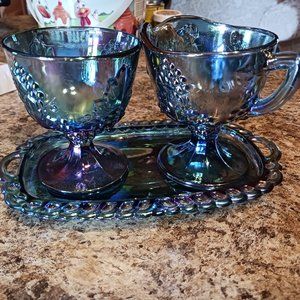 Carnival Glass Sugar and Creamer set